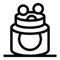 Opened cosmetic cream jar with bubble lid for skincare routine vector