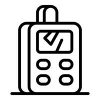 Portable breathalyzer device showing test result icon on display vector