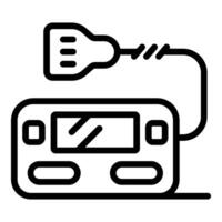 Portable ultrasound device showing internal organs on screen vector