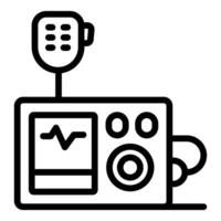 Radio transceiver showing pulse rate with remote microphone vector