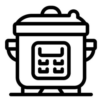 Modern digital multicooker showing cooking program displaying cooking time vector