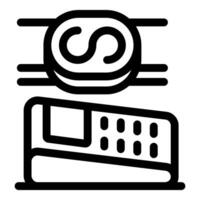 Contactless payment with pos terminal accepting digital currency vector
