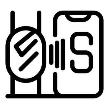 Smartwatch connecting to smartphone using nfc technology for seamless data transfer vector