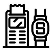 Smartwatch paying pos terminal printing receipt vector