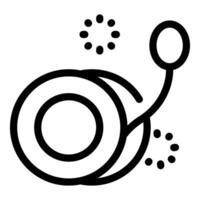 Yo yo toy spinning and bouncing, creating circular motion vector