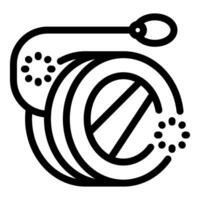 Yo yo toy spinning and attached to hand by string, childhood games icon vector