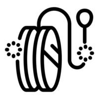 Yo yo toy with spinning motion effect, entertainment icon in thick line style vector