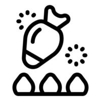 Bomb falling down on some eggs, destroying them, creating a disaster vector