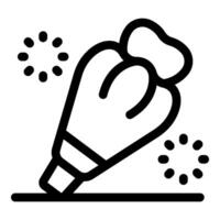 Piping bag squeezing icing or cream onto surface vector