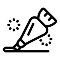 Pastry bag squeezing icing onto cake, piping icing decoration, confectionery art vector