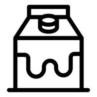 Milk carton being opened, revealing liquid content, line icon design vector