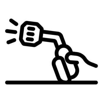 Worker using welding torch for metalworking and manufacturing vector