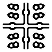 Electronic circuit board connecting components with wires and dots vector
