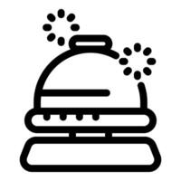 Restaurant cloche ringing, showing steaming hot food ready to serve vector