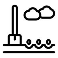 Shovel planting seeds in the ground with clouds overhead vector