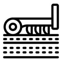 Modern combine harvester working on field, harvesting crops, agricultural machinery icon vector