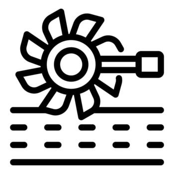 Wind turbine generating clean energy from air flowing over field vector