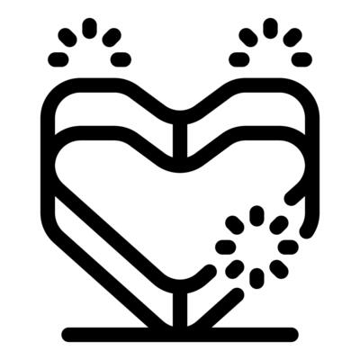 Heart shaped growing plant with shining light bulbs growing under sun and water drops