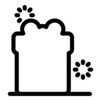 Bread slice with yeast fermenting, rising dough, baking process icon vector