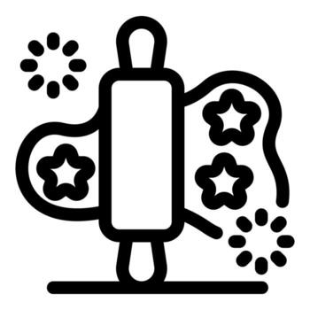 laminación alfiler aplastamiento masa con estrella formas, creando galletas para horneando y Cocinando vector