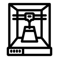 3d printer creating a prototype in a digital manufacturing process vector