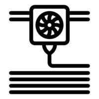 3d printer extruder creating layers with cooling fan, innovation in additive manufacturing vector