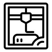 3d printer creating object, printing process illustration vector