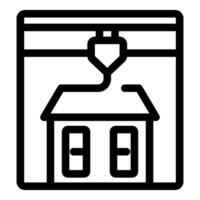 3d printer constructing a house layer by layer, innovative homebuilding technology vector
