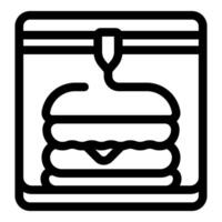 3d printer creating a burger, innovative food production technology vector