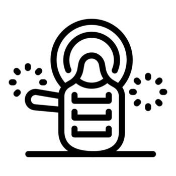 Bomb squad robot deactivating explosive device with remote control vector