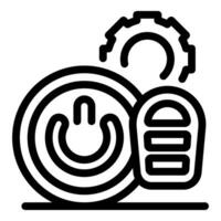 Car keyless entry system with remote start and gear shift icon showing innovative automotive technology vector
