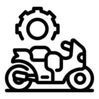 Motorcycle tuning and maintenance icon showing repair and customization vector