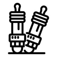 Two spark plugs generating electrical spark for internal combustion engine vector