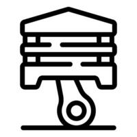 Engine piston compressing showing compression ratio icon vector