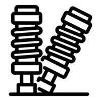 Broken shock absorber losing stability next to a new one vector