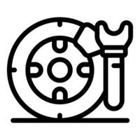 Mechanic changing car wheel using a lug wrench vector