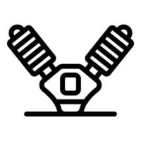 Car engine pistons and connecting rods working together vector