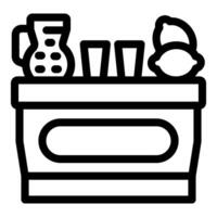 Lemonade stand offering refreshing summer drinks with lemons and pitcher vector