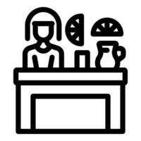 Bartender preparing citrus cocktail at bar counter vector