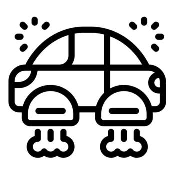 Futuristic flying car hovering with engine blasting and shining lights vector