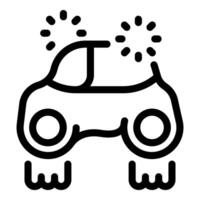 Futuristic flying car hovering with energy emanating, innovative transportation icon vector