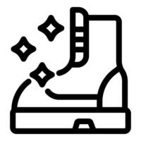 Clean boot shining with stars, shoe cleaning service vector