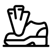 Shoe avoiding stepping on dog poop using pooper scooper, simple design vector