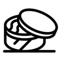 Round open cosmetic cream jar with cream showing vector