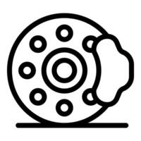 Car brake disc with brake pads ensuring reliable braking performance vector