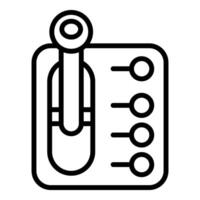 Gear stick and dashboard panel controlling car functions vector