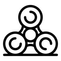 Hand spinner toy balancing on a surface, simple design vector