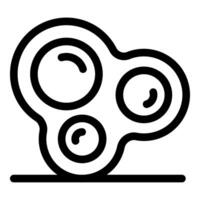 Simple line icon of a hand spinner lying on a surface vector