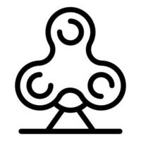 Hand spinner toy rotating on a stand, simple style icon vector