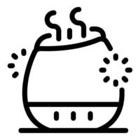 Humidifier spreading steam and improving air quality vector